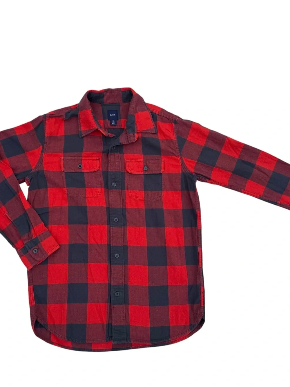 GAP Red and Black Buffalo Plaid Button-Down Shirt